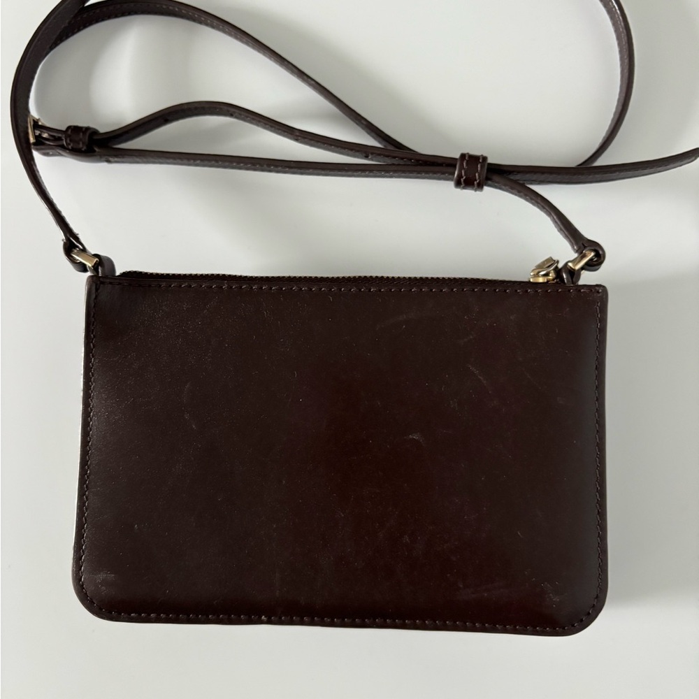 kate spade Dark Brown Leather Whipstitch Crossbody Bag - Picture 5 of 6